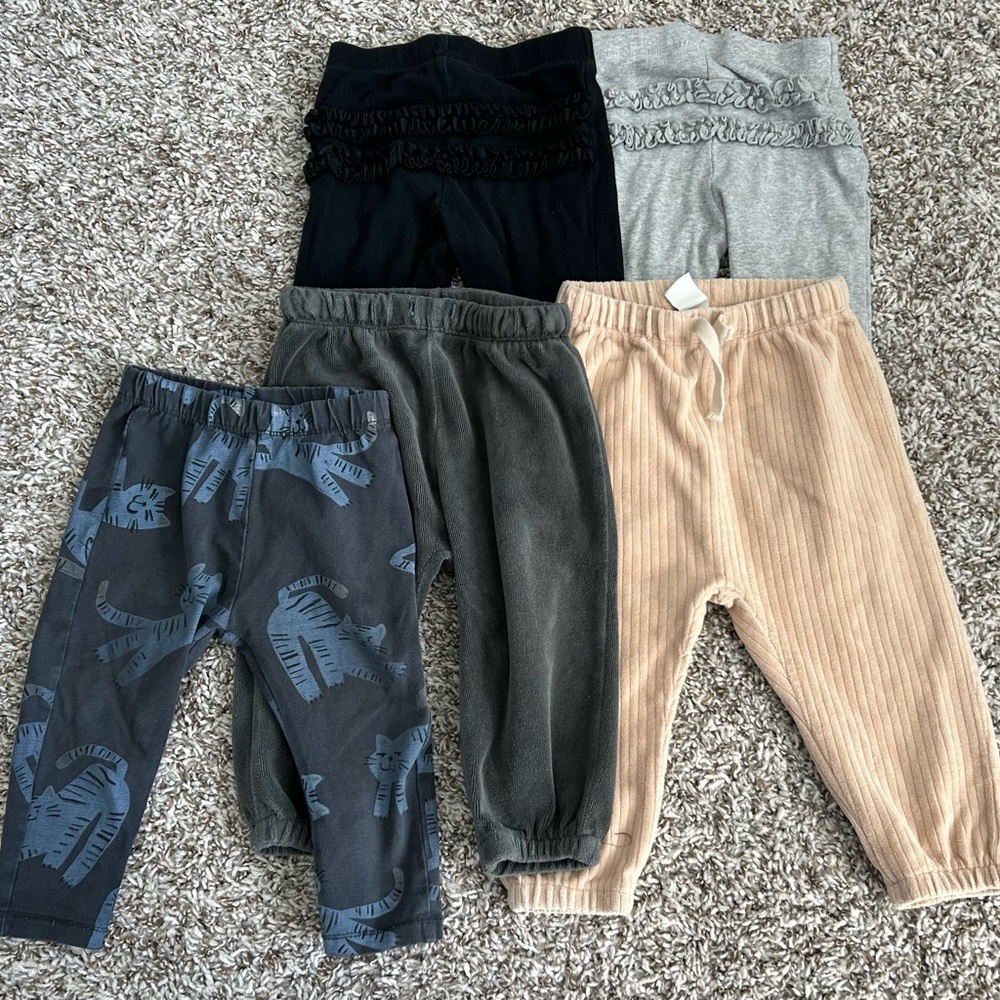 5 Pack baby girl pants 12/18M